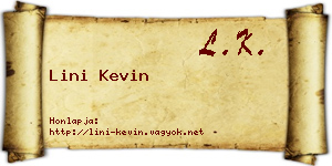 Lini Kevin névjegykártya